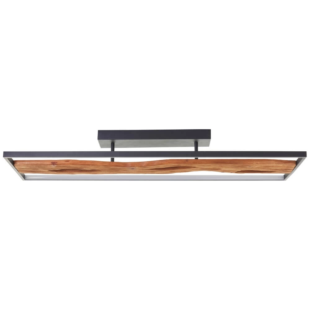 Plafondlamp zwart met hout Chaumont 100cm Brilliant 4004353435270
