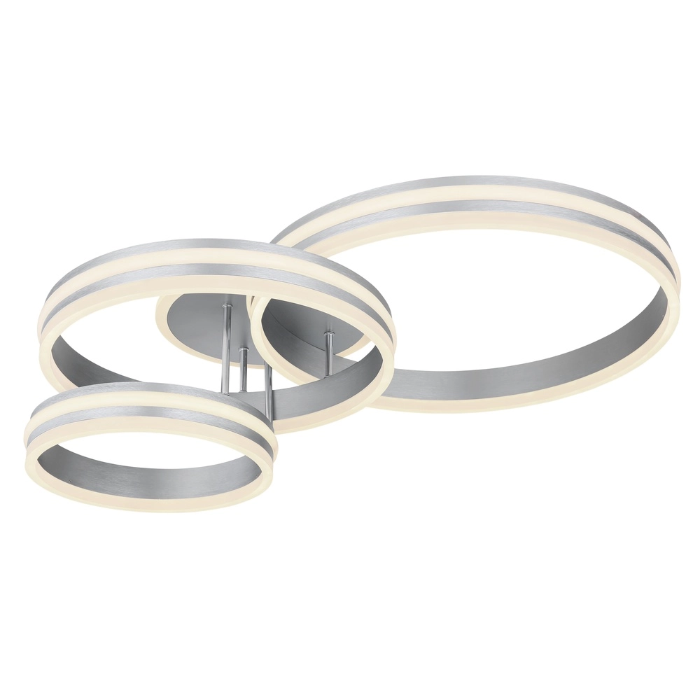 Plafondlamp Rubio grijs 3 ringen