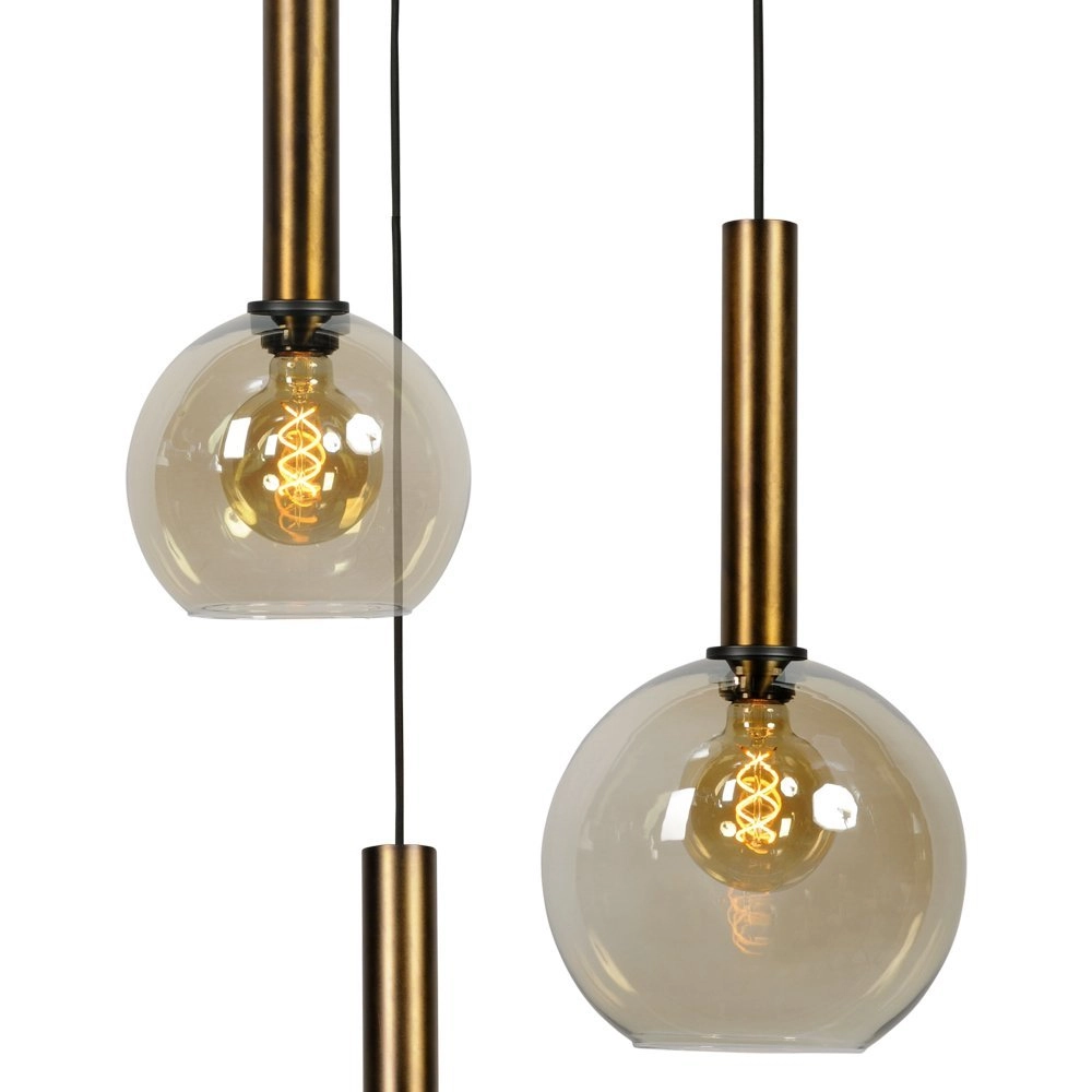 Zwarte hanglamp Bella 3-lichts met goud Masterlight 8718121255361