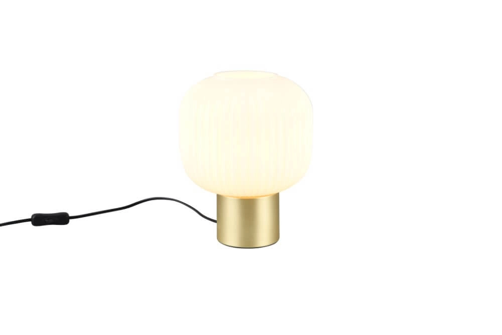 Trendy tafellamp Diva goud met wit glas Trio 4017807614534