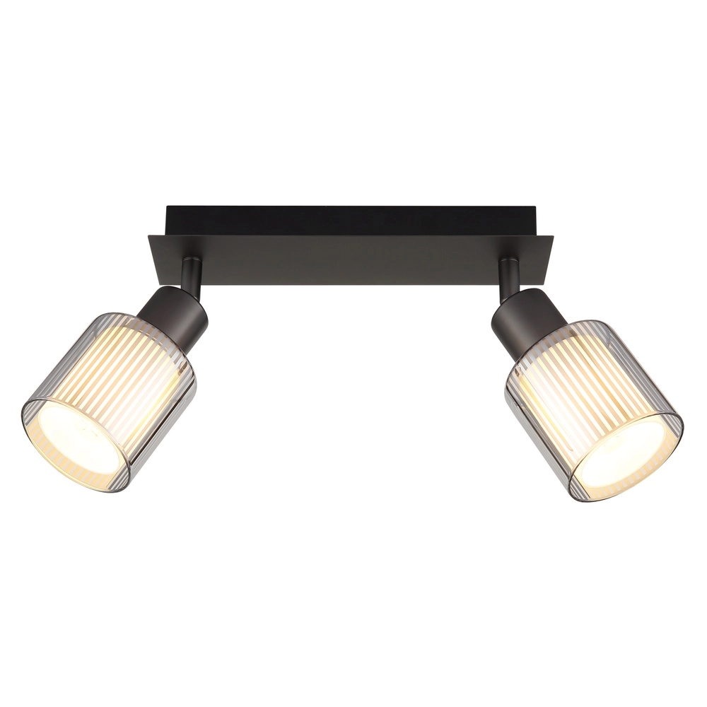Design plafondlamp Villegas 2-lichts gunmetal Globo 9007371572946
