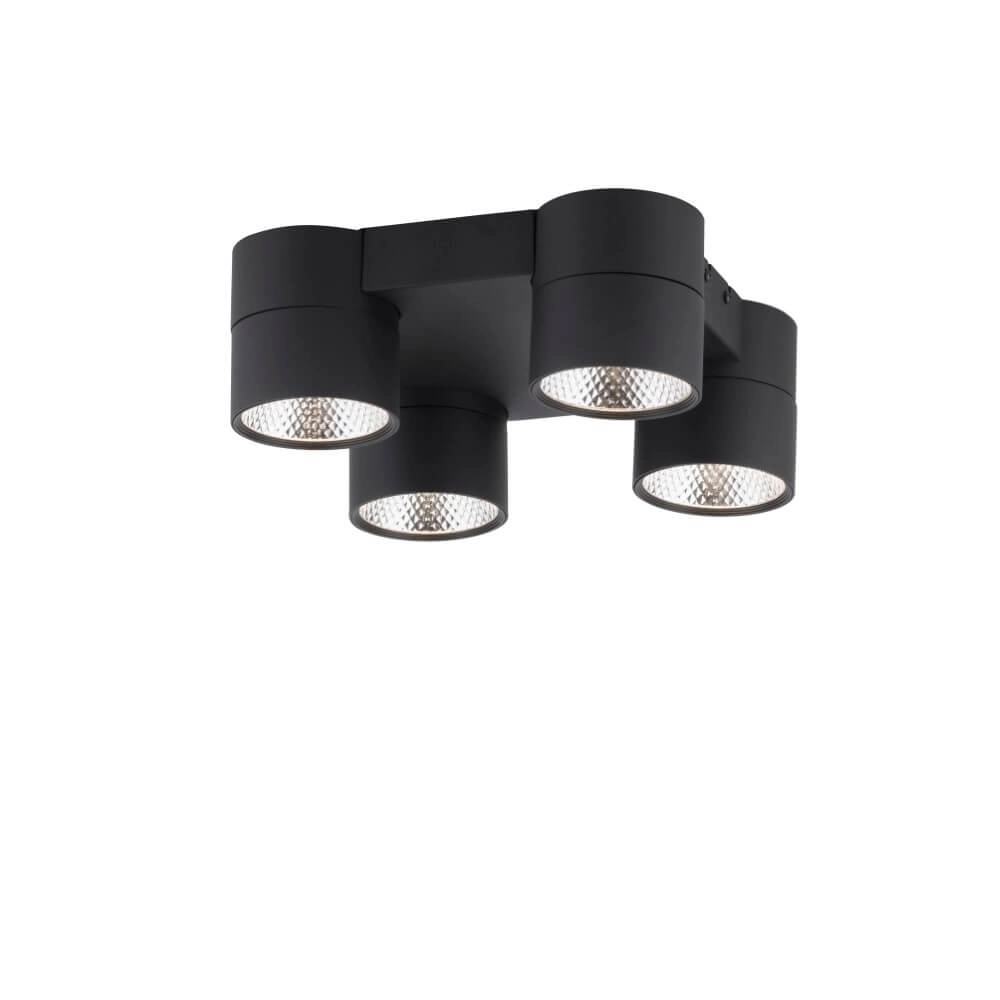Plafondlamp Pure Nola 4-lichts zwart Paul Neuhaus 4012248372012