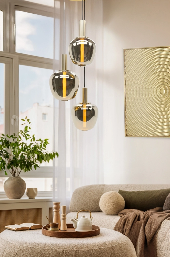 3-lichts hanglamp Fruitera goud Ø 45cm Stars of Light 9008606360055