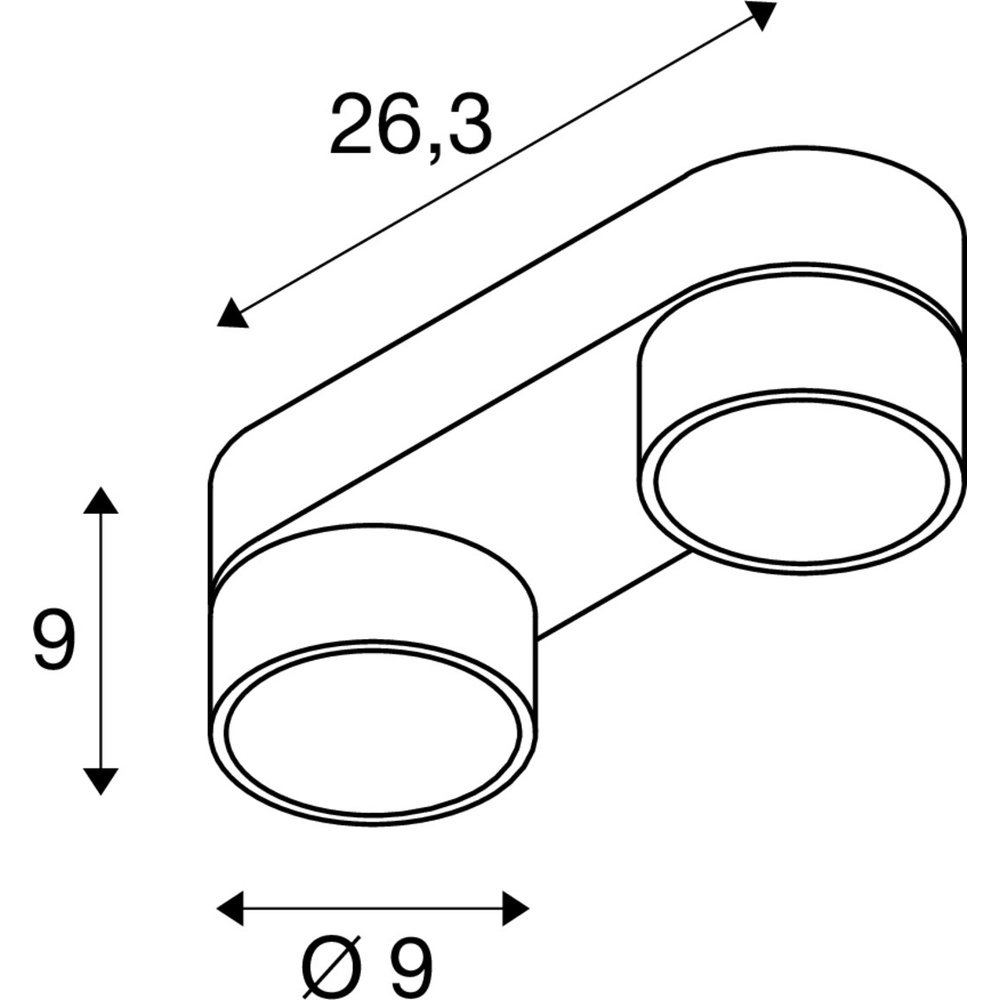 Opbouwspot Kalu 2.0 dubbel zwart 2700K SLV 4024163317603