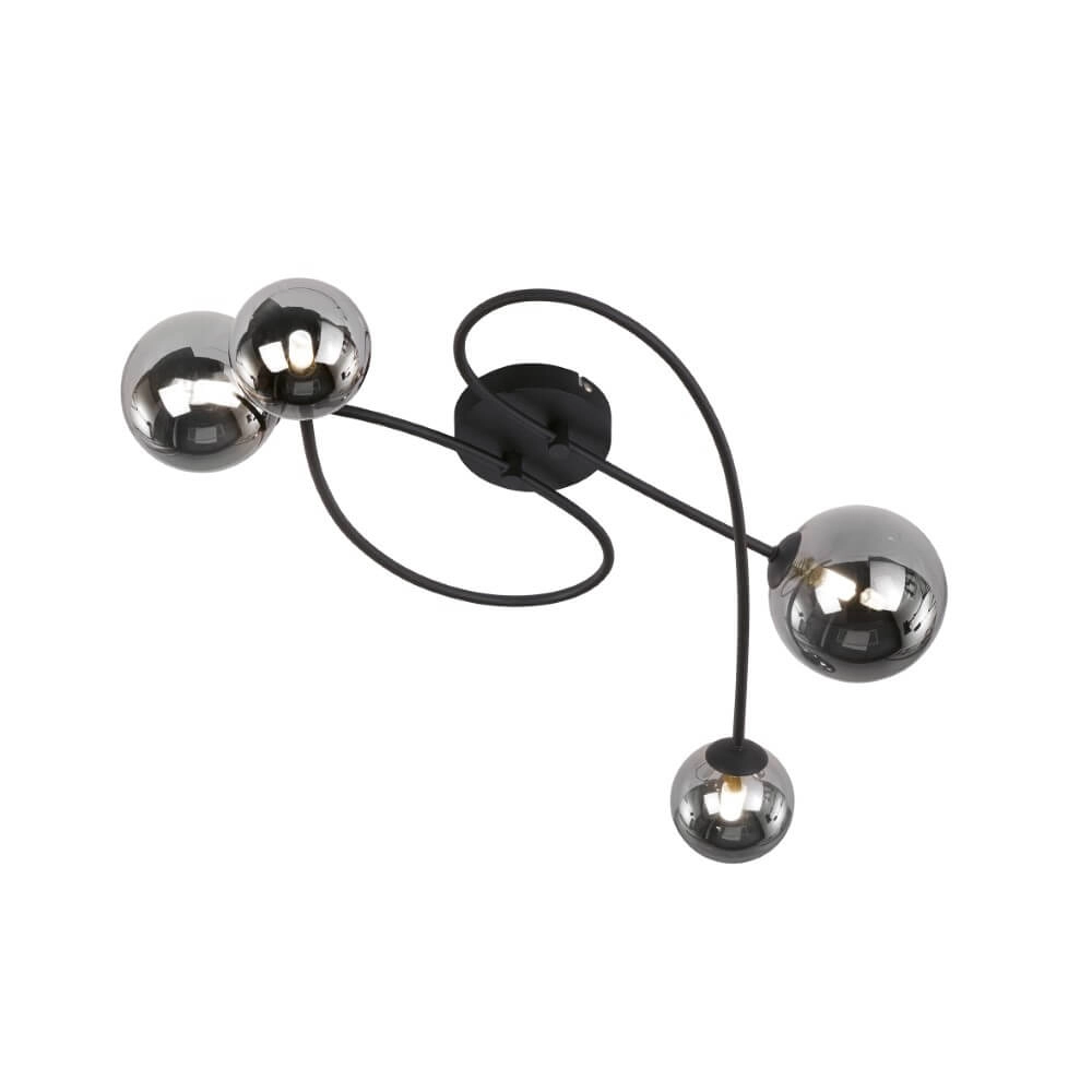 4-lichts plafondlamp Bala zwart