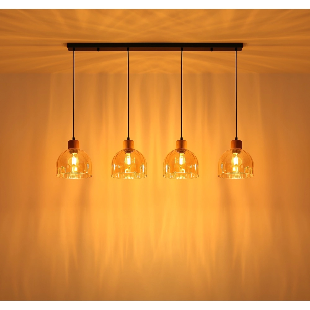 4-lichts hanglamp Swanson zwart Globo 9007371583652