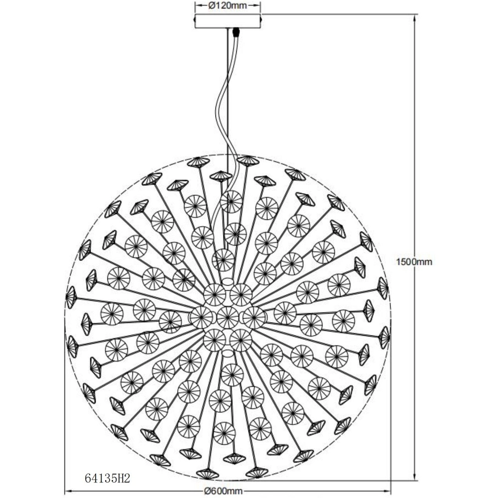 Hanglamp Katrina goud Ø 60cm Globo 9007371481309