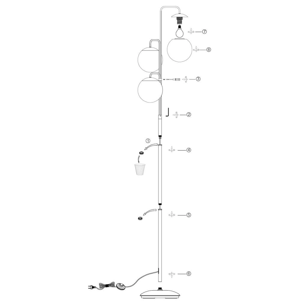 Vloerlamp Bollique zwart Steinhauer 8712746184785