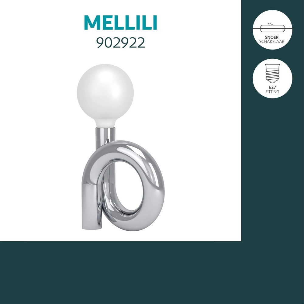 Design tafellamp Mellili chroom Eglo 9008606406692