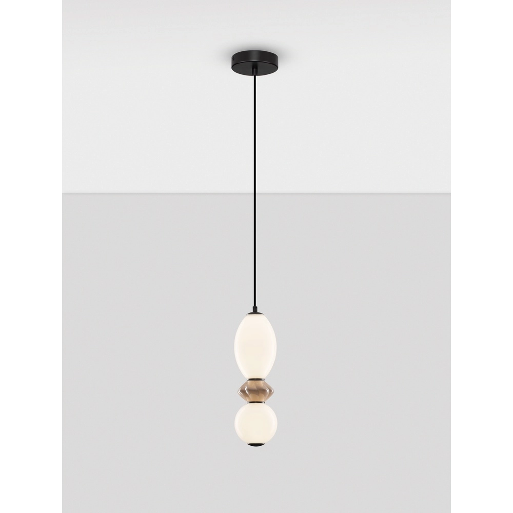 Hanglamp Pallina wit - mokka Lyora 5212017483997