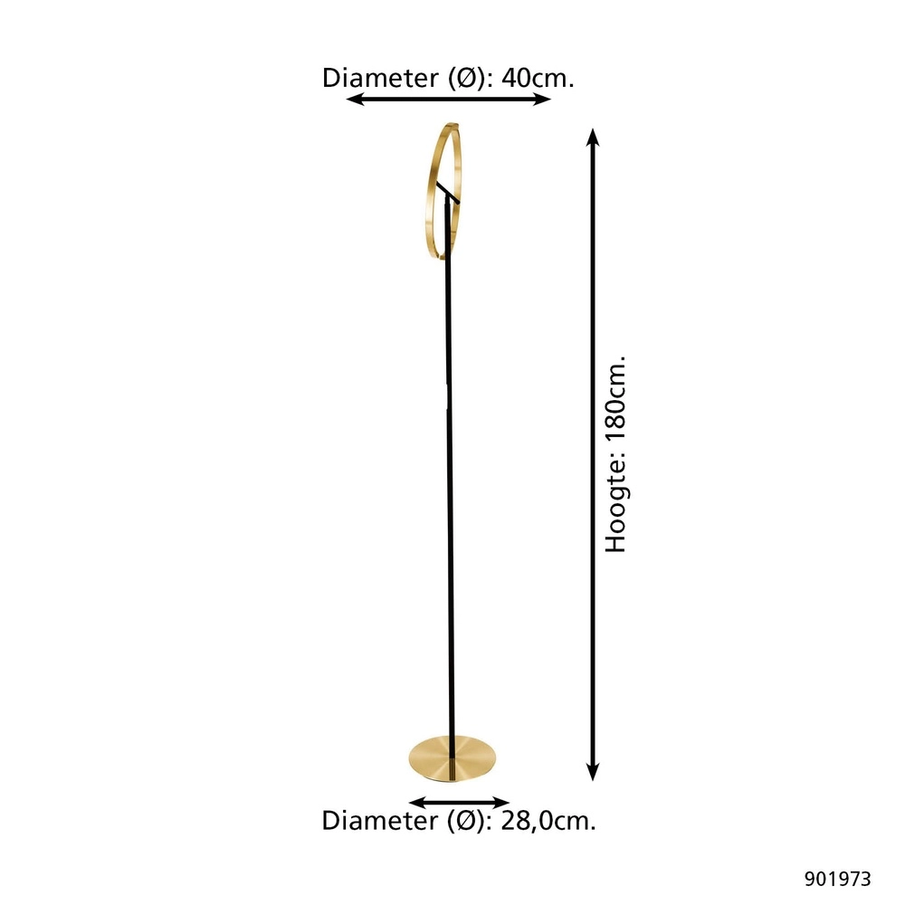 Design vloerlamp Castelpoto zwart met goud Eglo 9008606357307