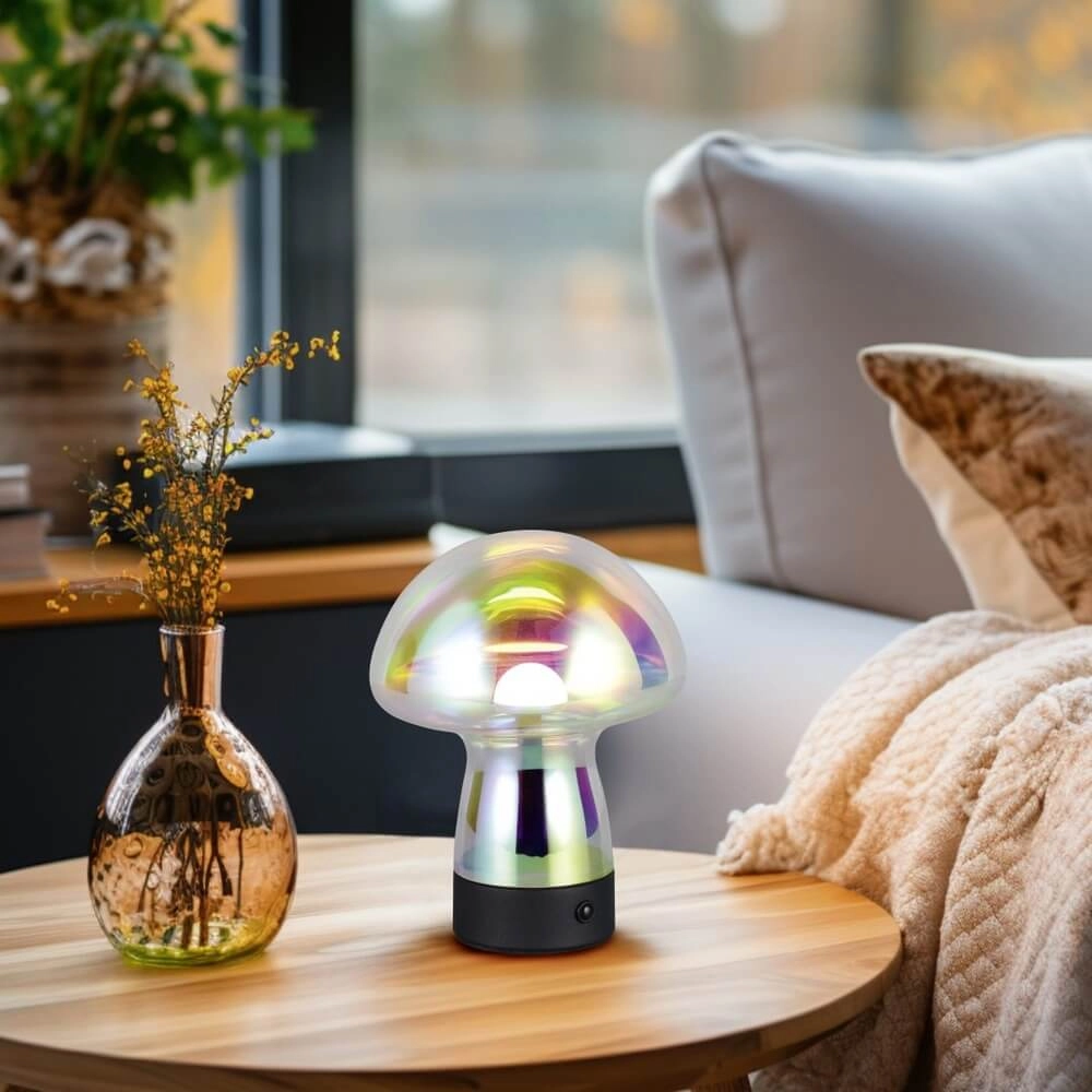 Tafellamp Dooley oplaadbaar met gekleurd glas Trio 4017807643237
