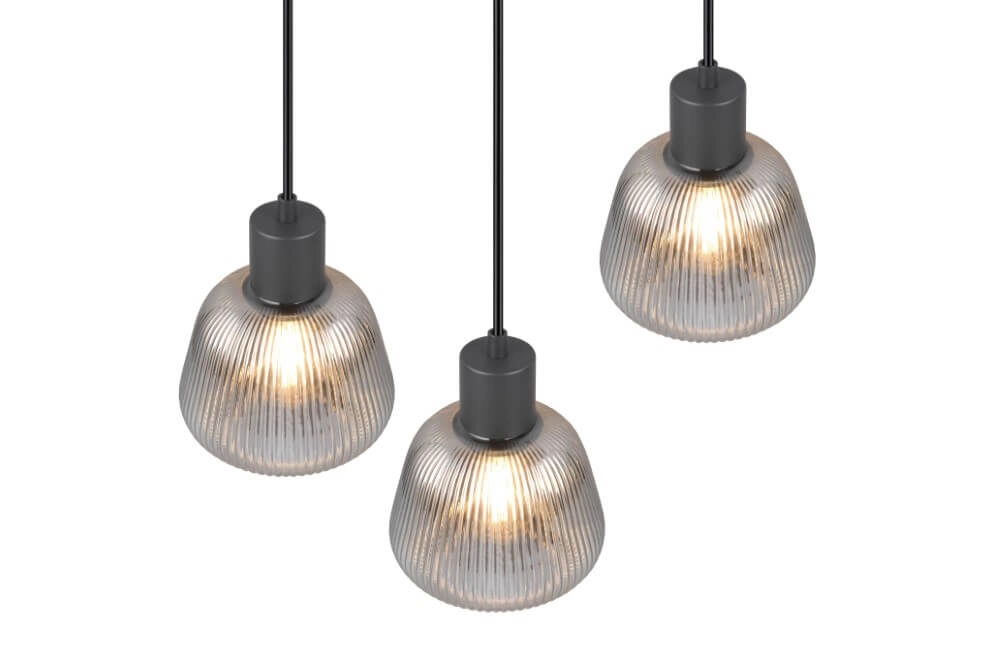 Vide hanglamp Tarifa met geribbeld glas Trio 4017807615807