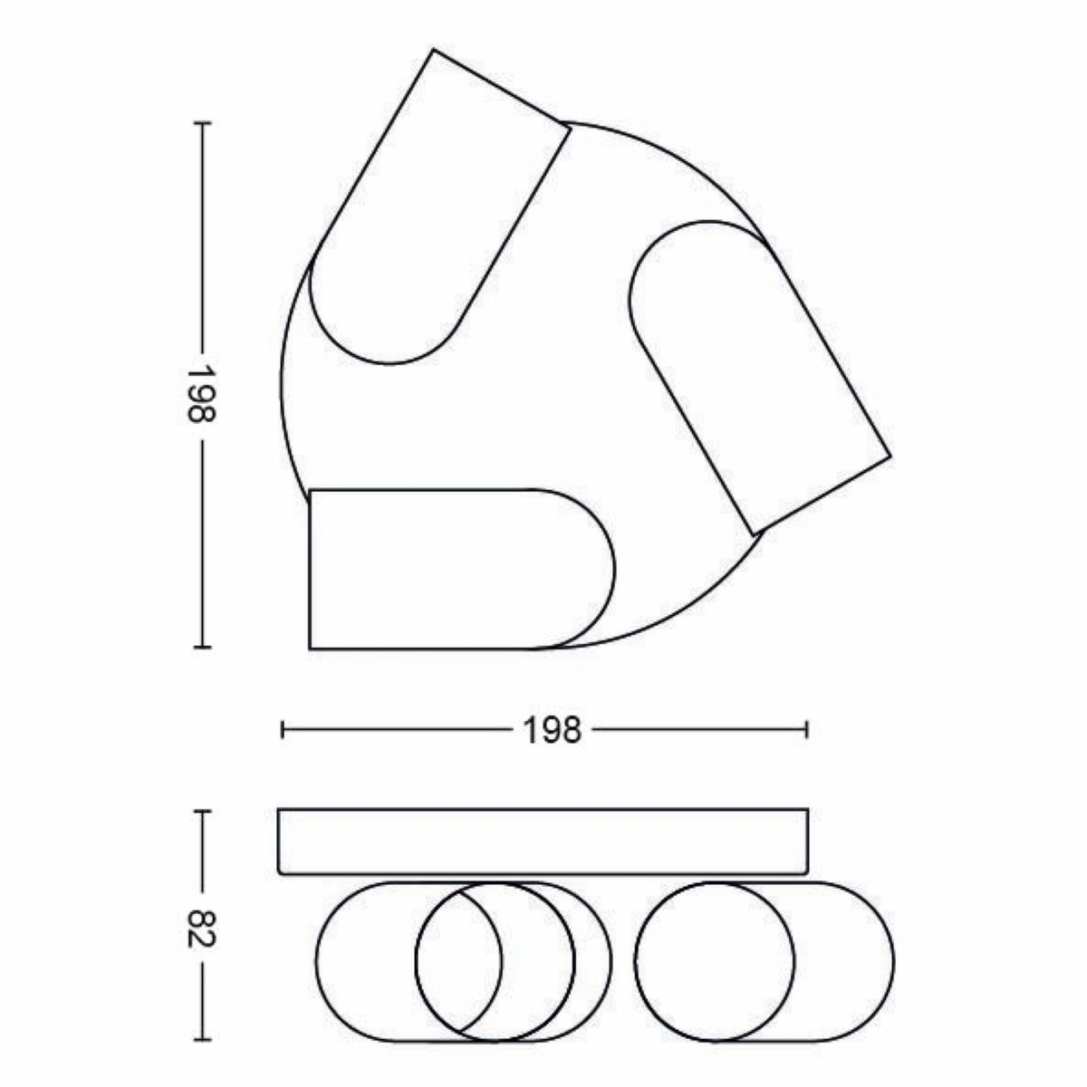 spot Pongee 3-lichts zwart Philips 8718696164846