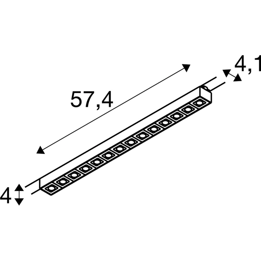 Rail armatuur 57,4cm Sight Evo 3-fase zwart 4000K SLV 4024163318778