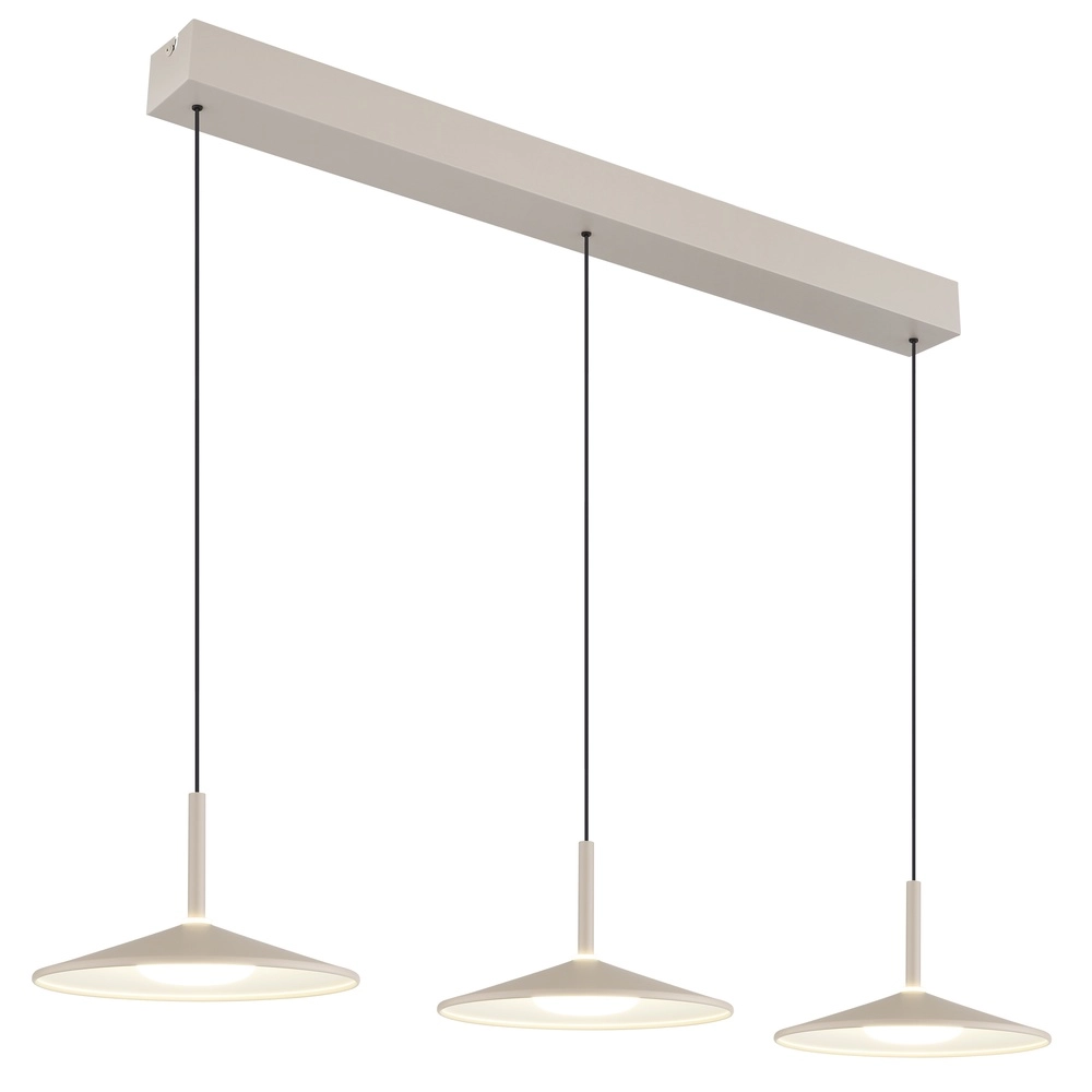 3-lichts hanglamp Lampone design zand bruin