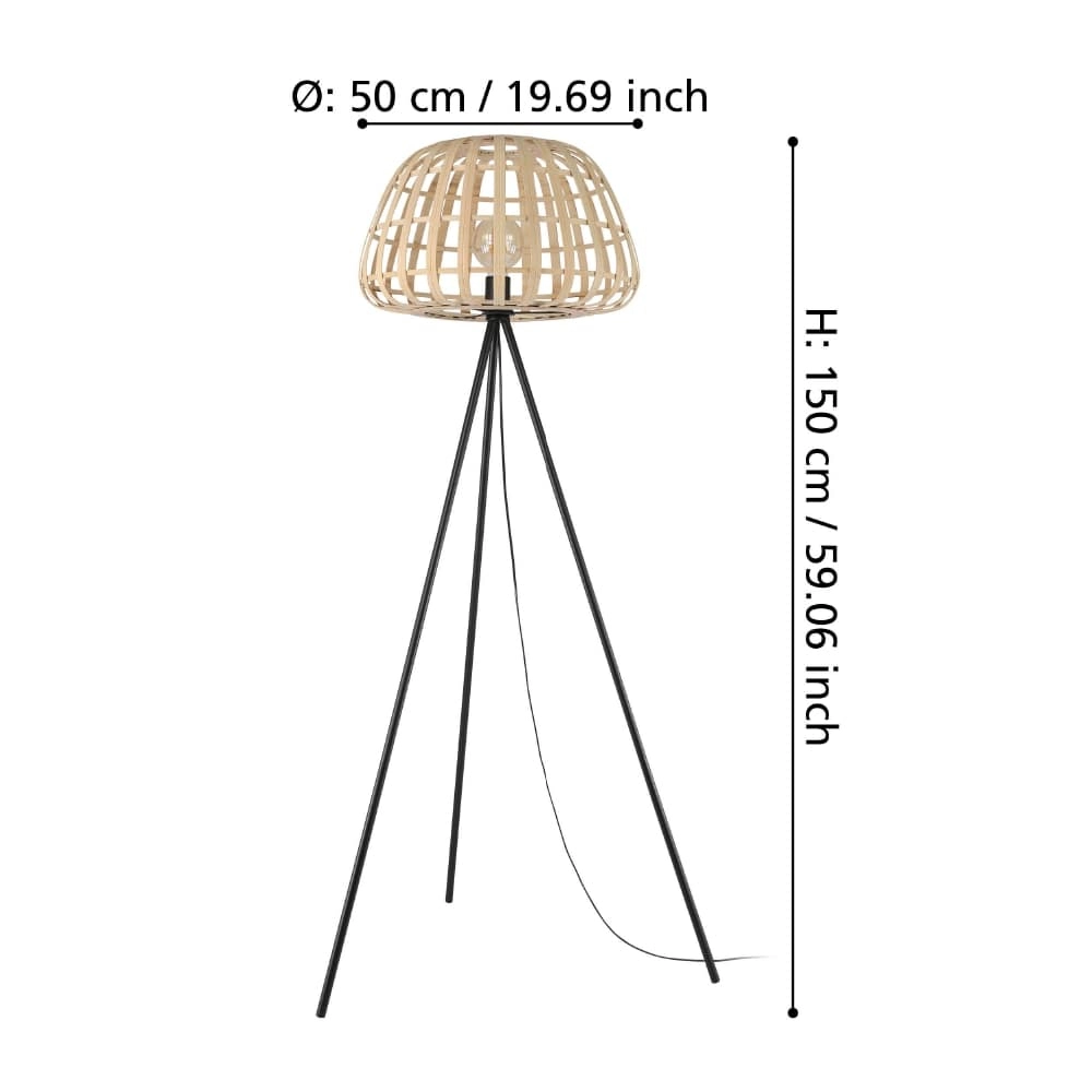 Rotan vloerlamp Montezuelo 149cm Stars of Light 9008606240548