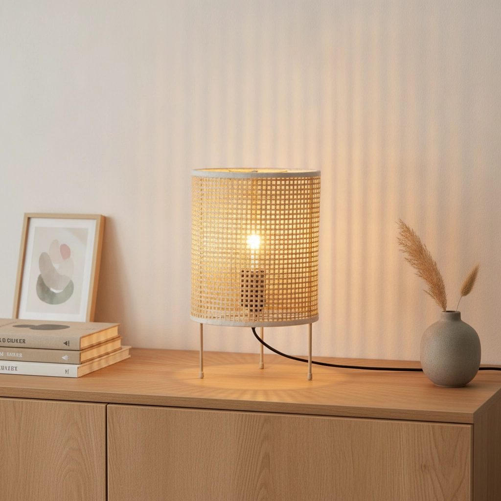 Tafellamp Canto Ø 19,5 rotan