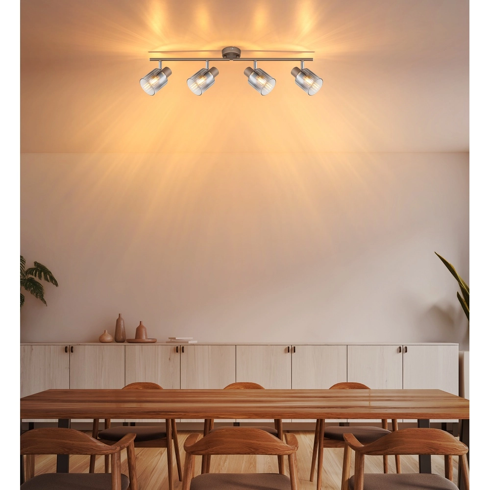 Plafondlamp Walton 4-lichts koffie bruin Globo 9007371580187