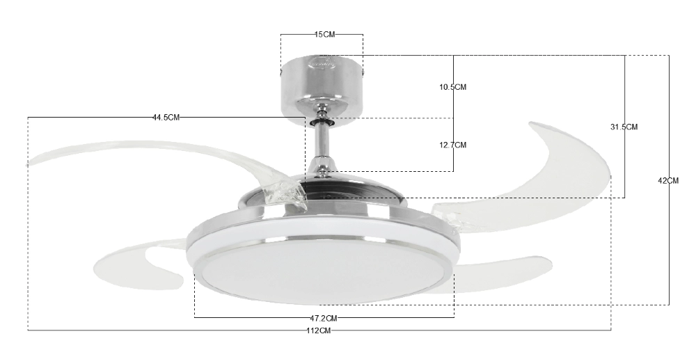 Chrome plafondventilator Fanway Evo 1 Ø 122cm Beacon 9333509114529
