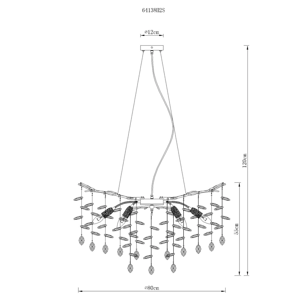 Hanglamp Queena zilvergrijs Ø 80cm Globo 9007371533671