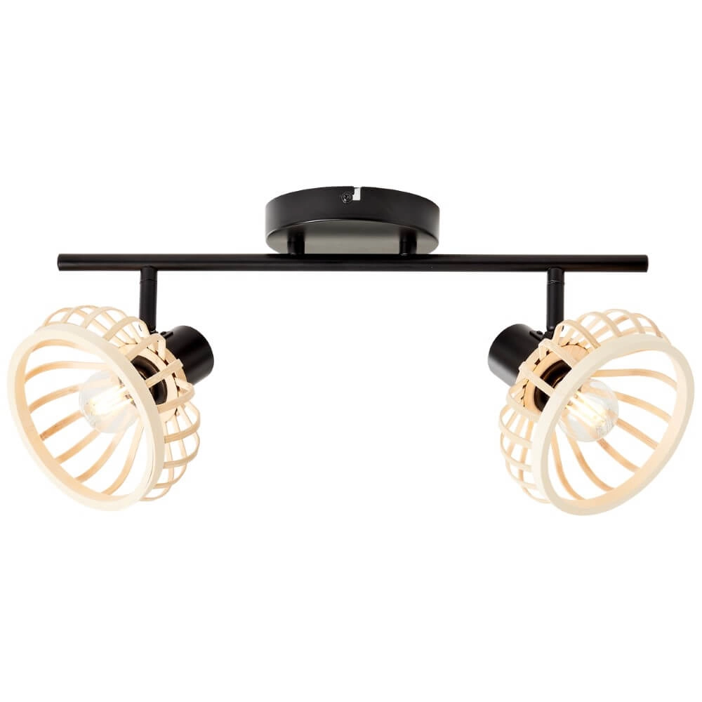 Houten plafondlamp Norah 2-lichts