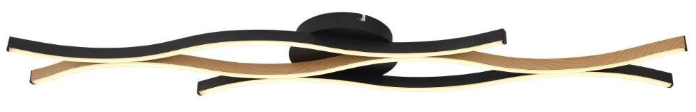 Plafondlamp Geronimo zwart met hout Globo 9007371445042