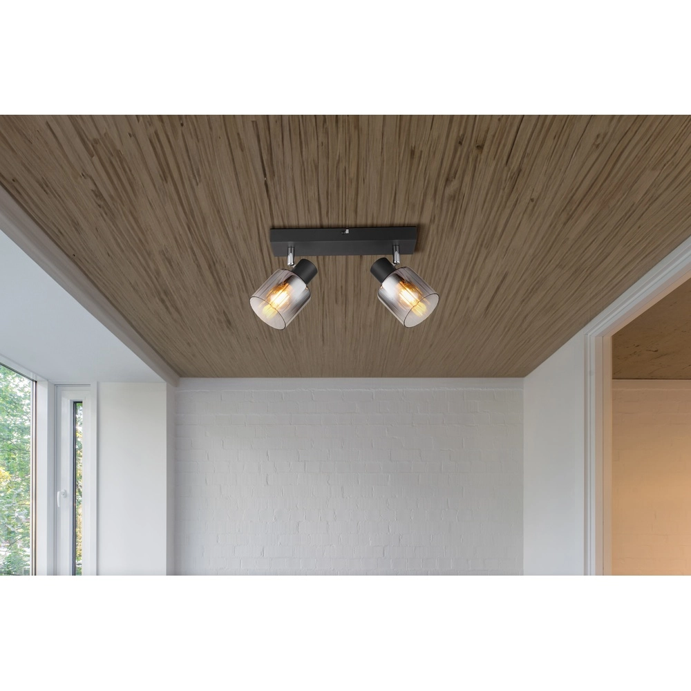 Plafondlamp Jack 2-lichts zwart Globo 9007371516834