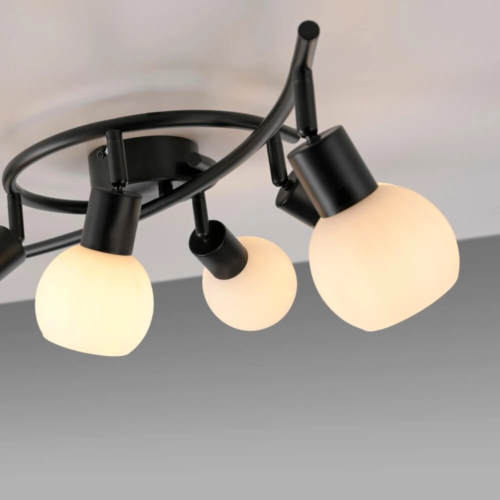 Zwarte plafondlamp Loki 6-lichts Just Light 4043689000806