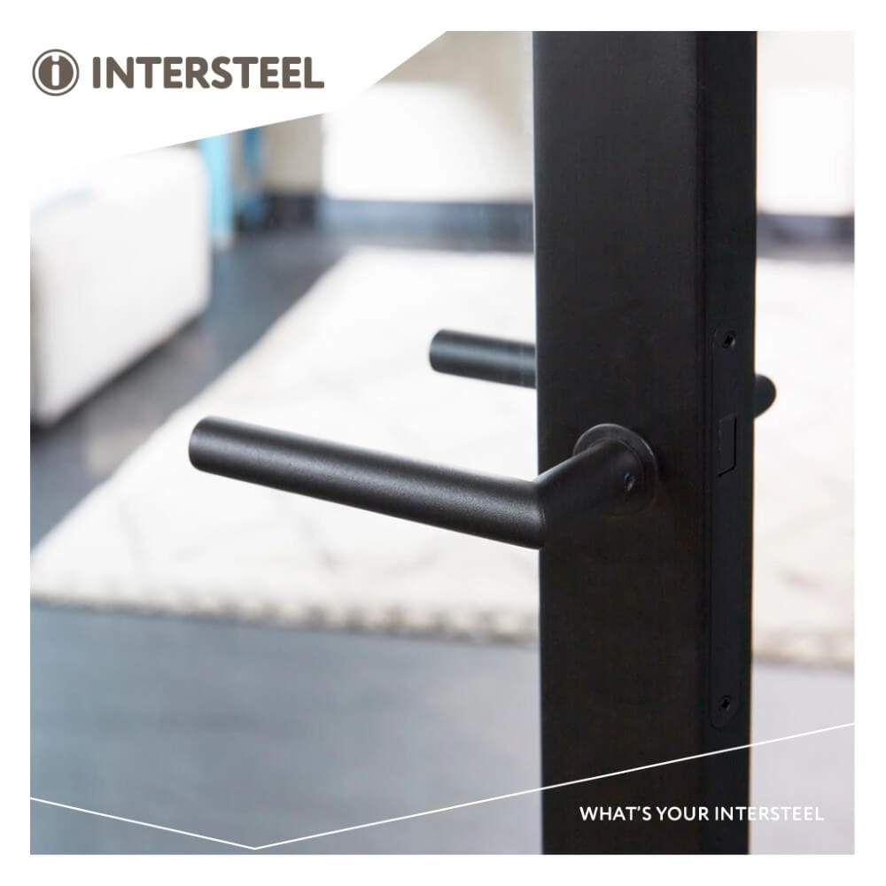 Strakke deurklink Jura klein rozet zwart Intersteel 8714186518809