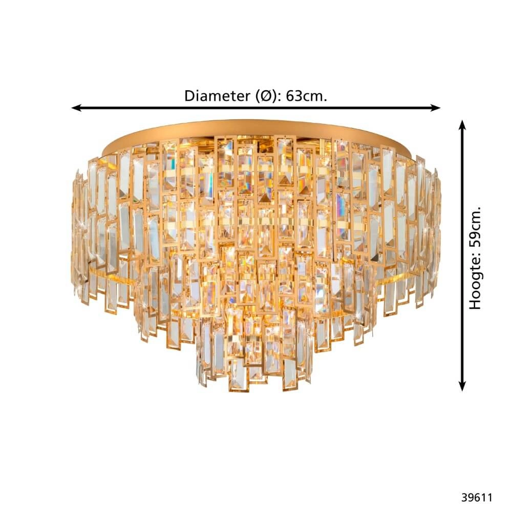 Ø 63cm plafond kroonluchter Calmeilles goud Stars of Light 9002759396114