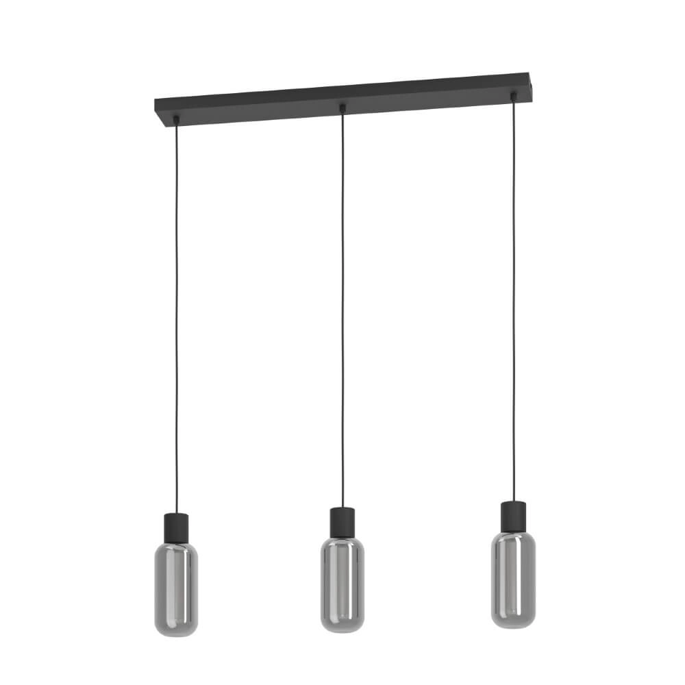 3-lichts hanglamp Majone zwart