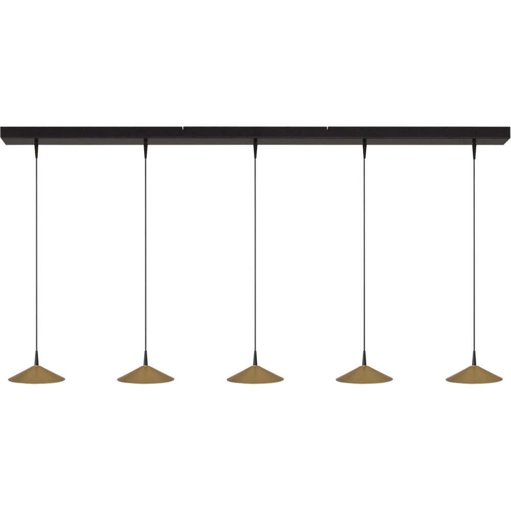 5-lichts hanglamp Ceppo zwart met goud Ø 18cm