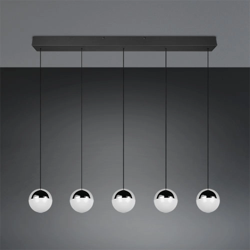 5-lichts hanglamp Senta chroom Trio 4017807685855
