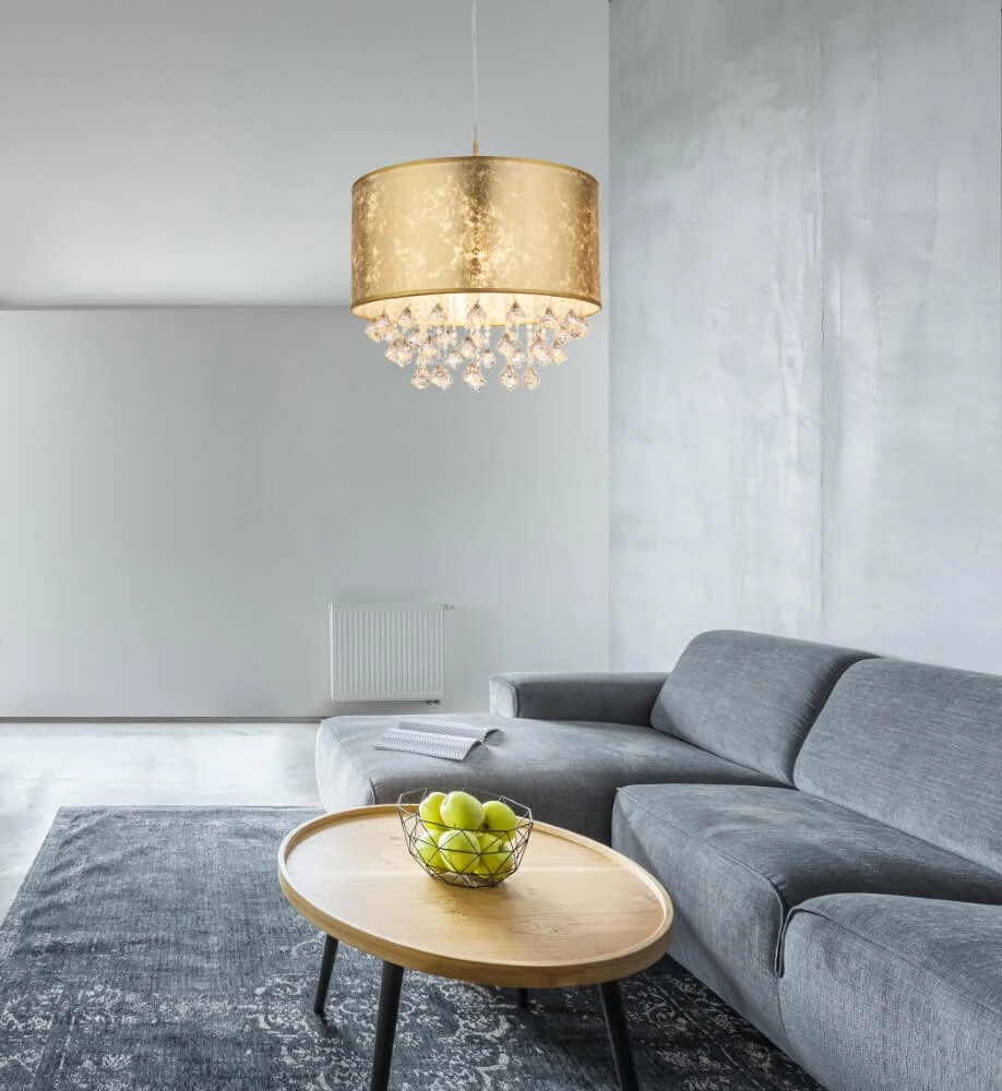 Gouden hanglamp Amy met kristal Globo 9007371344789