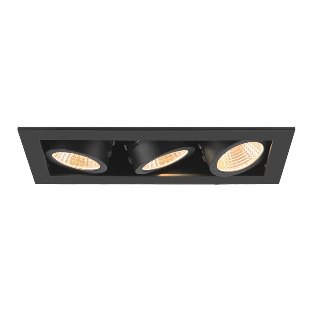 Vierkante led inbouwspot Kadux Triple 3x Led - zwart - 3000K SLV 4024163278867