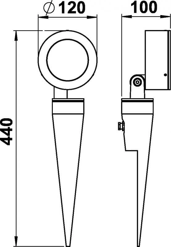 Led Spike spot Growie 12 watt - zwart Albert 4007235623901