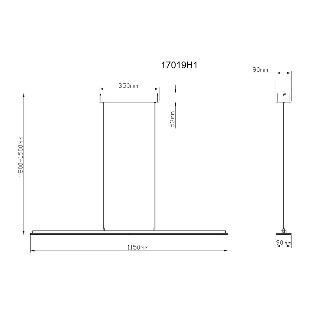 Hanglamp Novak nikkel 115cm Globo 9007371589029