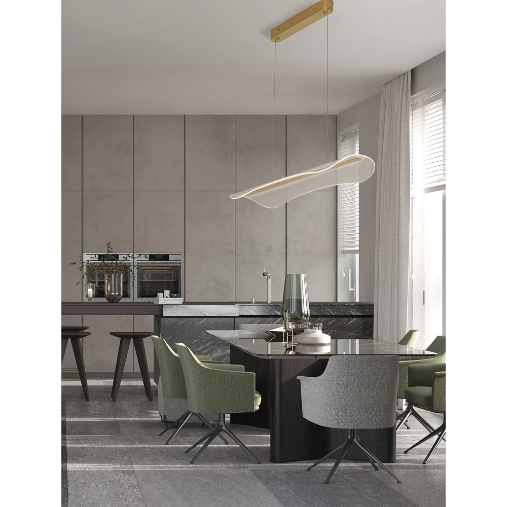 Hanglamp Agos goud met kunststof smal Lyora 5212017439345