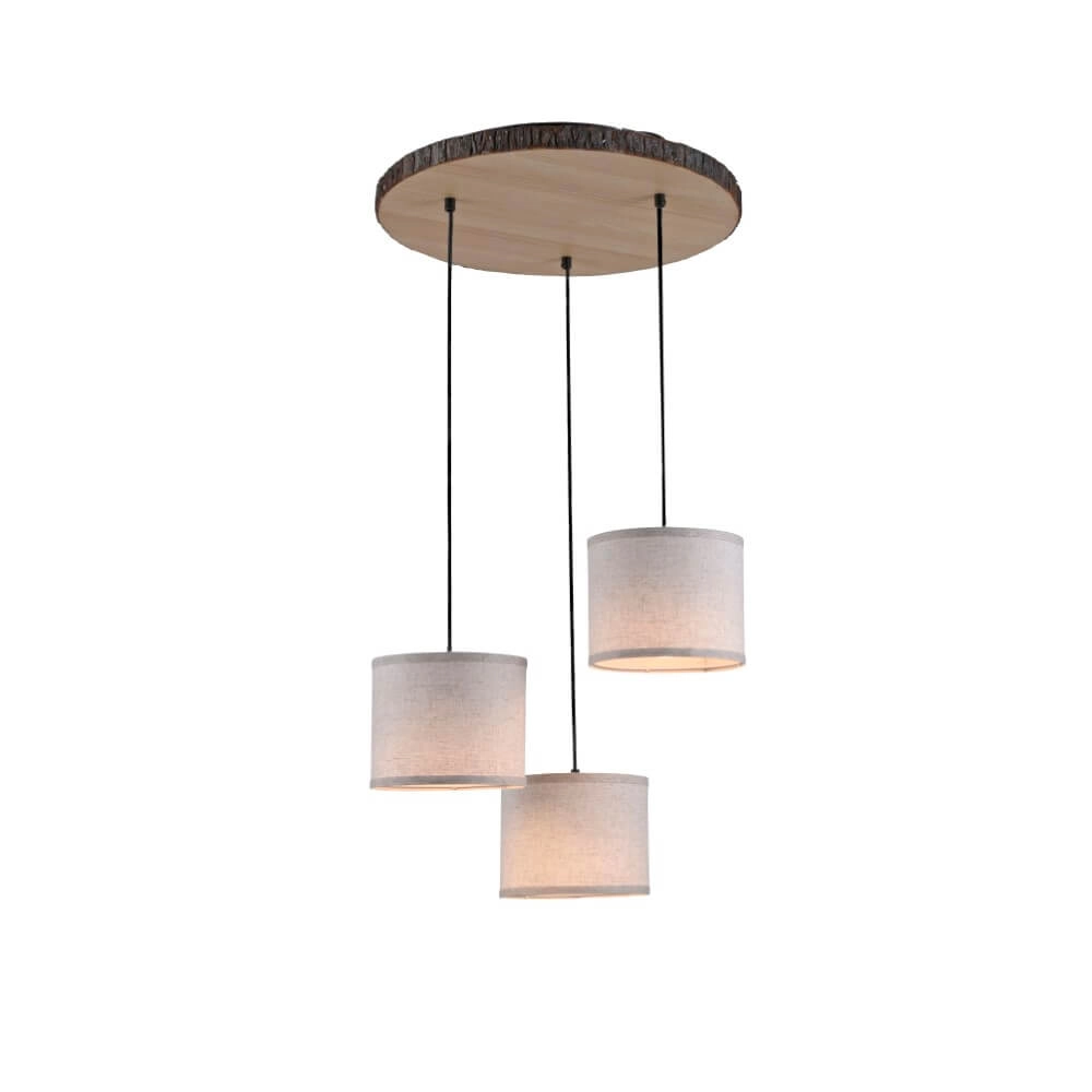 Landelijke plafondlamp Bark hout