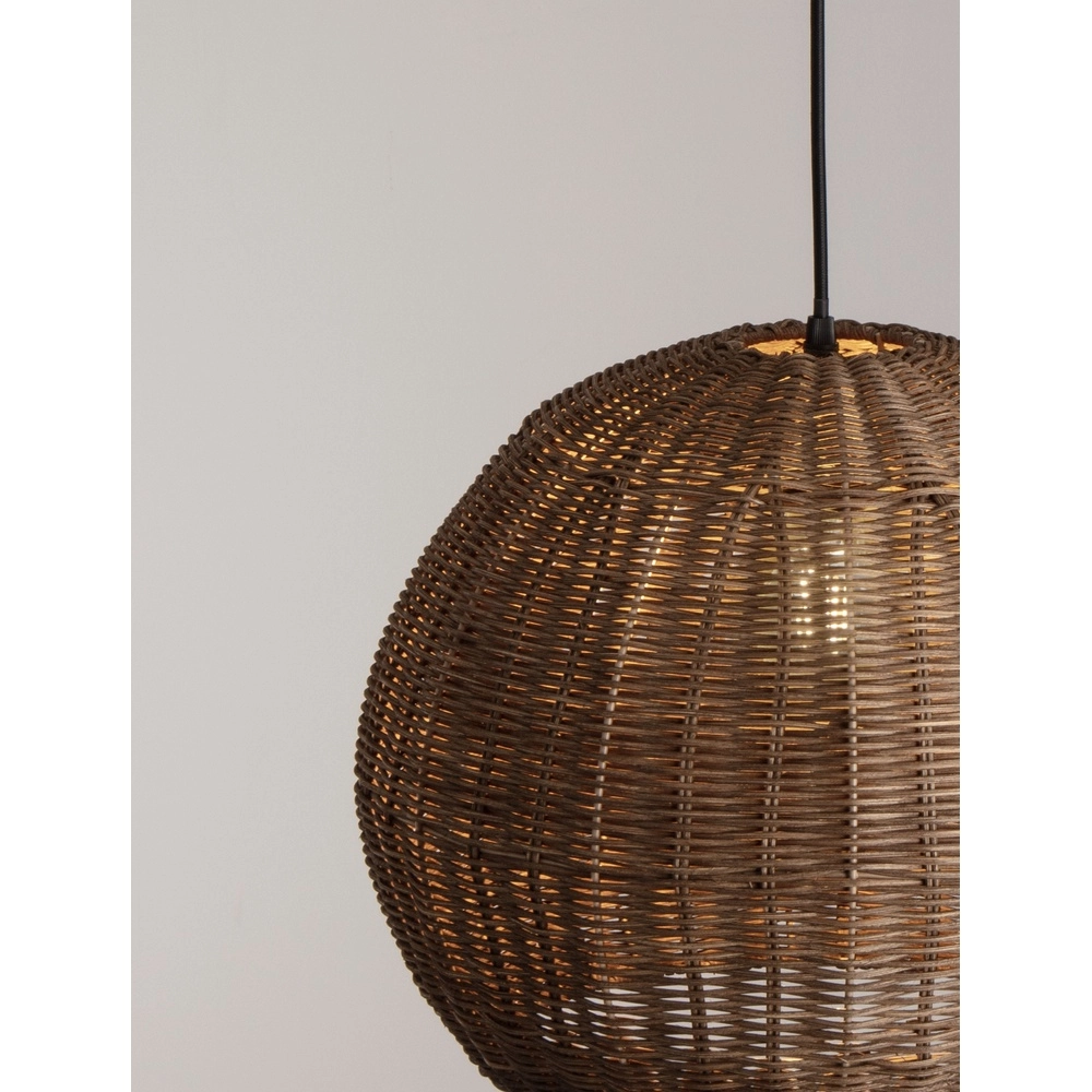 Hanglamp Rielo zwart met rotan Lyora 5212017487957