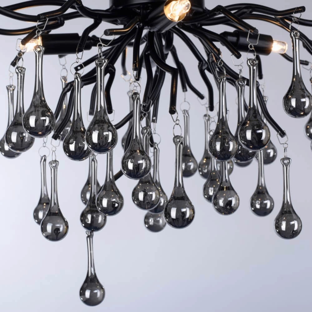 Kroonluchter Icicle zwart 60cm Paul Neuhaus 4012248377574