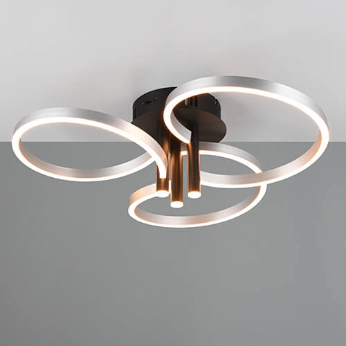 Gekrulde led plafondlamp Caruso RVS - Ø 65,5cm