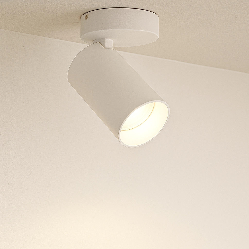 Witte opbouwspot Mono kantelbaar