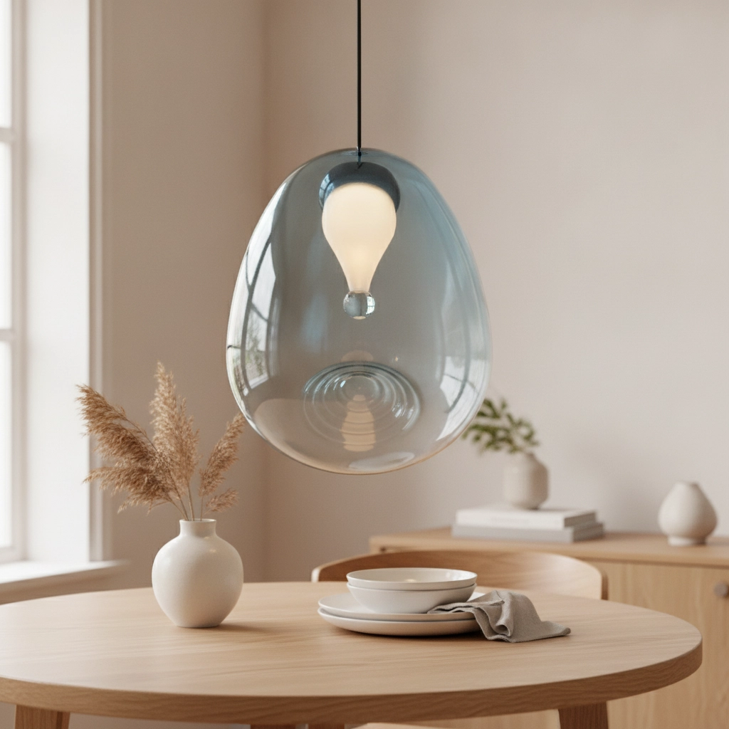 Design hanglamp Oblo 1-lichts blauw glas