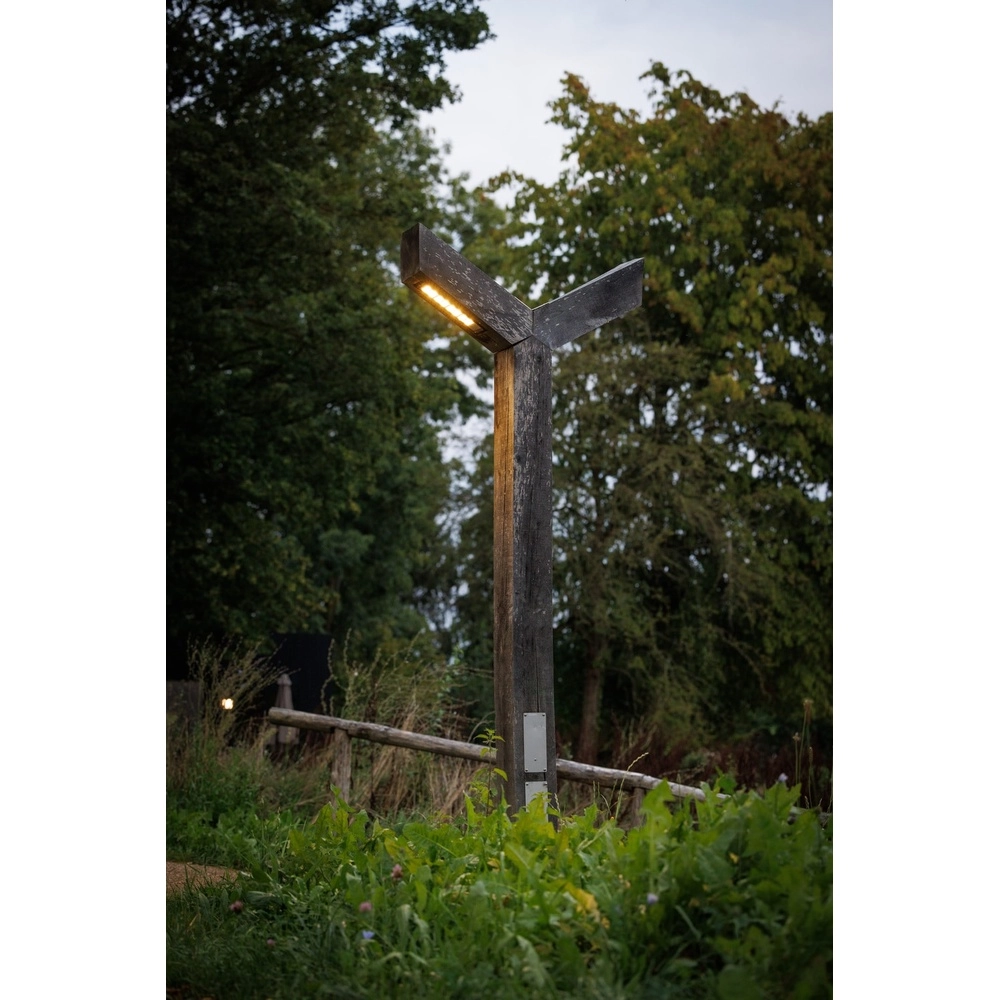 Dubbele houten straatlamp Stelle Eiken - 3M - 3000K Timberlab 8716803514362