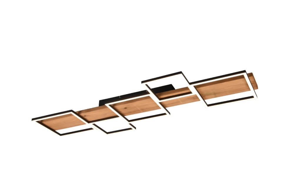 Houten led plafondlamp Harper 5-lichts Trio 4017807524987
