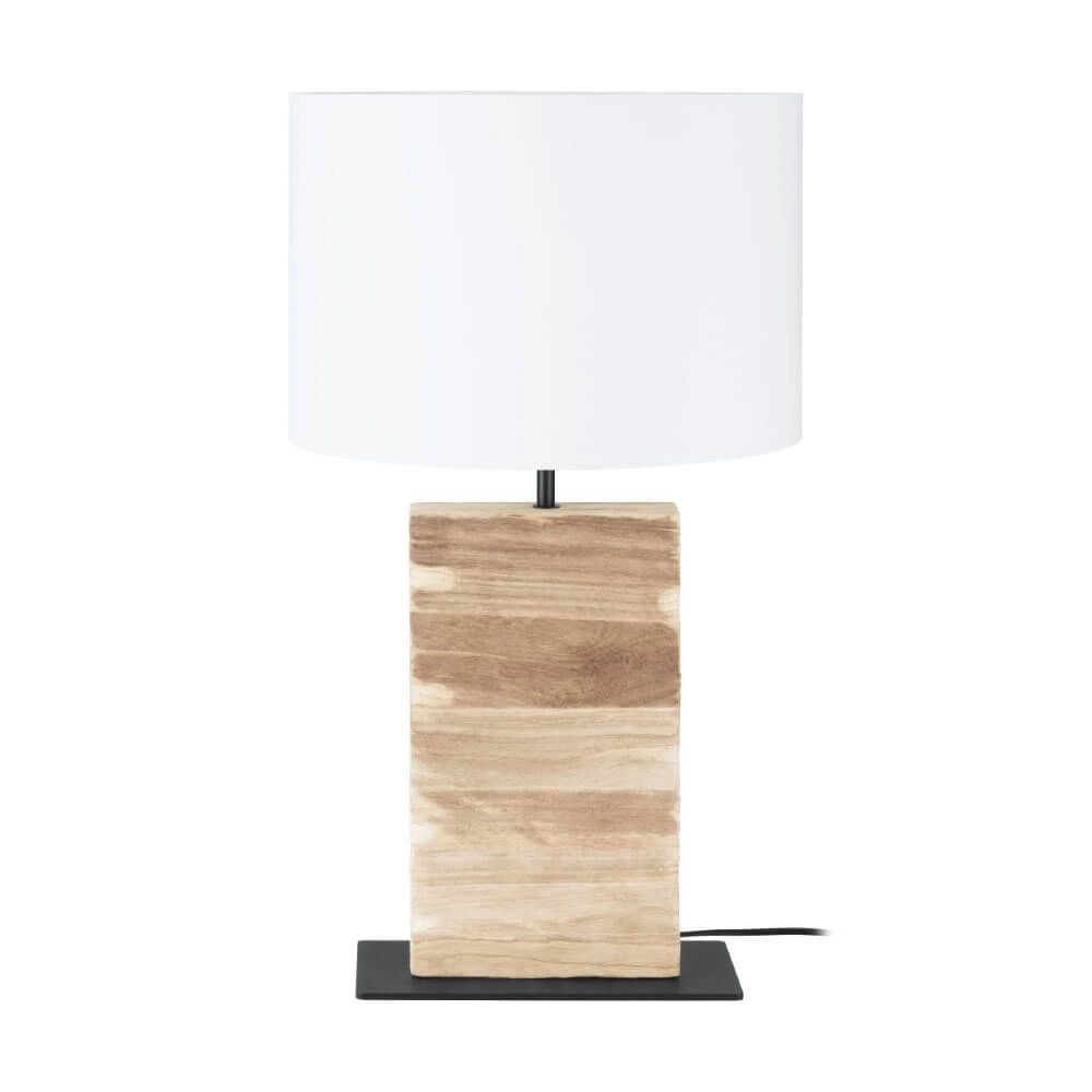 Tafellamp Contessore recht hout met wit