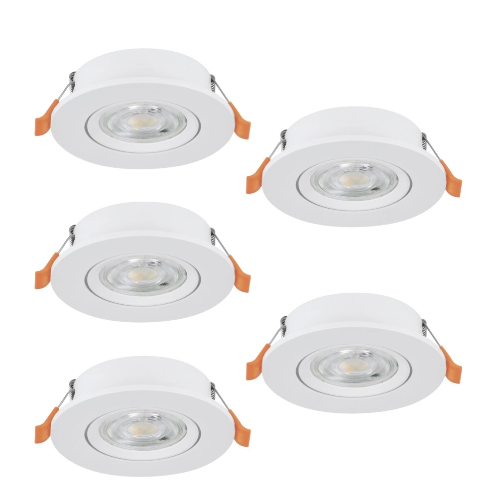 Set van 5 inbouwspots Barranco wit Ø 9cm - 3-staps CCT