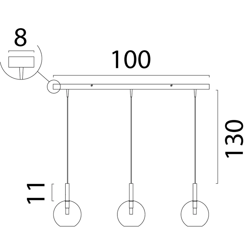 3L hanglamp Ø 17cm Lido Ball met helder glas Masterlight 8718121335216